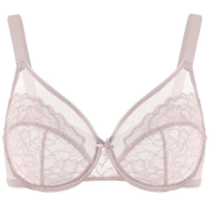 Floral Lace Plus Size Underwire Unlined Unpadded Full Coverage Bra